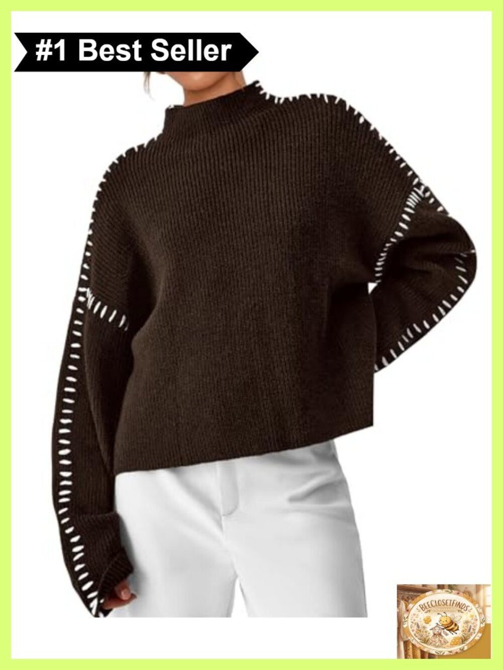 Womens Chunky Knit Oversized Pullover Mock Neck Sweater Loose Fit